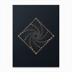 Abstract Geometric Gold Glyph on Dark Teal n.0251 Canvas Print