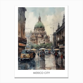Mexico City Watercolor 2travel Poster Canvas Print