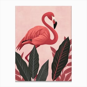 Chilean Flamingo Philodendrons Minimalist Illustration 2 Canvas Print