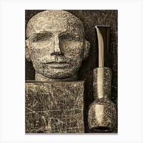 Head And A Pipe Canvas Print