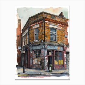 Redbridge London Borough   Street Watercolour 3 Canvas Print