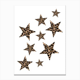 Leopard Print Stars Pattern Canvas Print