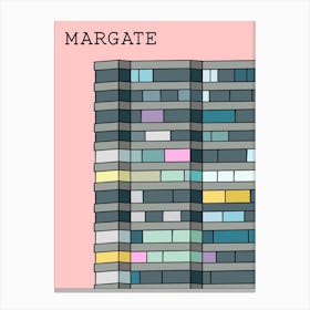 Margate Flats Block Geometric Pink Canvas Print