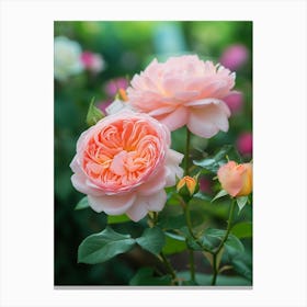 English Roses Painting Romantic 2 Canvas Print