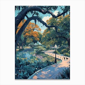 Audubon Park And Zoo Minimal Painting 3 Canvas Print