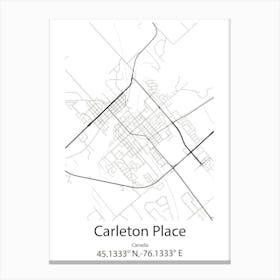 Carleton Place,Canada Minimalist Map Canvas Print