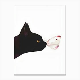 Black Cat and Butterfly Canvas Print