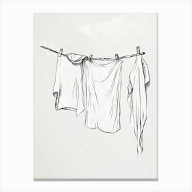 Laundry Hanging On A Clothesline Canvas Print