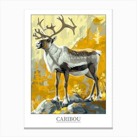 Caribou Precisionist Illustration 4 Poster Canvas Print