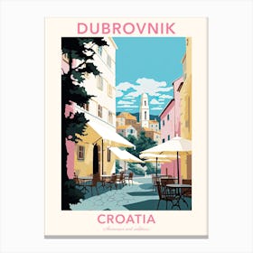 Dubrovnik, Croatia, Flat Pastels Tones Illustration 2 Poster Canvas Print