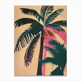 Palm Tree Colourful Illustration 2 Canvas Print