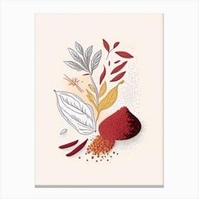 Chili Powder Spices And Herbs Minimal Line Drawing 3 Canvas Print