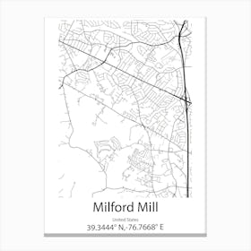 Milford Haven,United Kingdom Minimalist Map Canvas Print