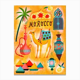 Screenprint Vintage Travel Morocco Canvas Print