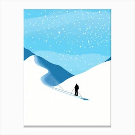 Whistler Blackcomb, Canada Minimal Skiing Poster Canvas Print