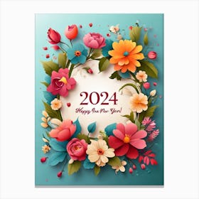 Happy New Year 2024 Canvas Print