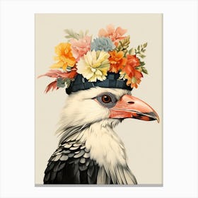 Bird With A Flower Crown Crested Caracara 1 Canvas Print