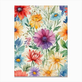 Watercolor Flowers 8 Canvas Print