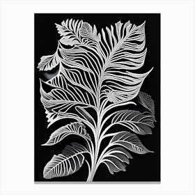 Caraway Leaf Linocut 3 Canvas Print