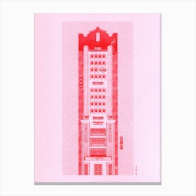 Kimo Red On Pink Risograph Canvas Print