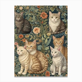 Cats In The Garden Canvas Print