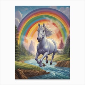 Rainbow Horse Galloping Canvas Print