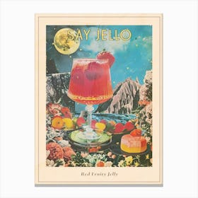 Red Fruity Jelly Retro Collage 1 Poster Canvas Print