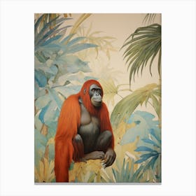 Orangutan 2 Tropical Animal Portrait Canvas Print