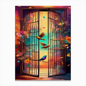 Bird Cage Painting Canvas Print