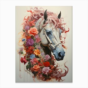 Roses On A Horse Canvas Print