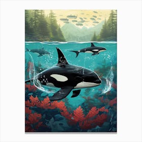 Orca Whales 1 Canvas Print