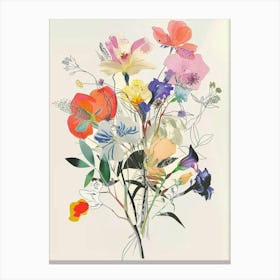 Veronica 1 Collage Flower Bouquet Canvas Print