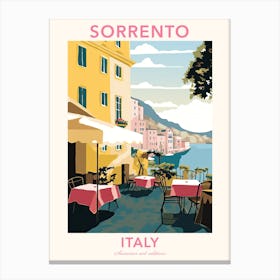Sorrento, Italy, Flat Pastels Tones Illustration 3 Poster Canvas Print