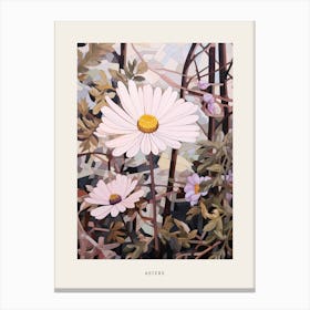 Flower Illustration Asters 3 Poster Canvas Print
