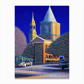 Stockton, City Us  Pointillism Canvas Print