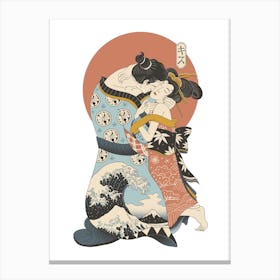 The Kiss Ukiyo E Canvas Print