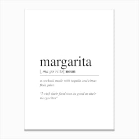 Margarita Cocktail Word Canvas Print