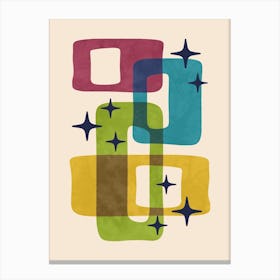 Colorful Mid Century Abstract Canvas Print