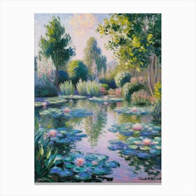 Water Lily Pond Inspired By Claude Monet 2 Canvas Print