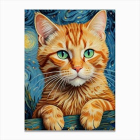 Starry Night Cat 1 Canvas Print