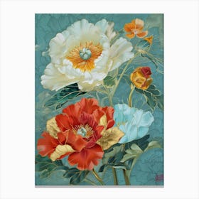 Chinese Peonies 5 Canvas Print