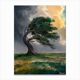 Windy Tree Canvas Print