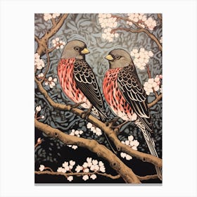 Two Birds Art Nouveau Poster 5 Canvas Print