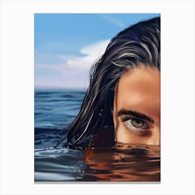 The girl in the water Canvas Print