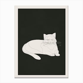 Minimalist Abstract Cat 3 Canvas Print