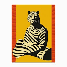 Tiger In Meditation Canvas Print