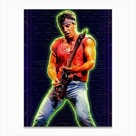 Bruce Springsteen Neon  Canvas Print