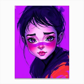 Girl With Purple Eyes Canvas Print