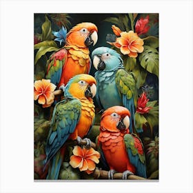 Parrots art print Canvas Print