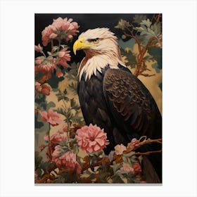 Dark And Moody Botanical Bald Eagle 2 Canvas Print